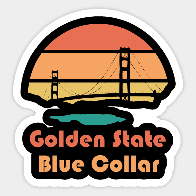 Blue Collar Golden State California Sticker by The Hvac Gang